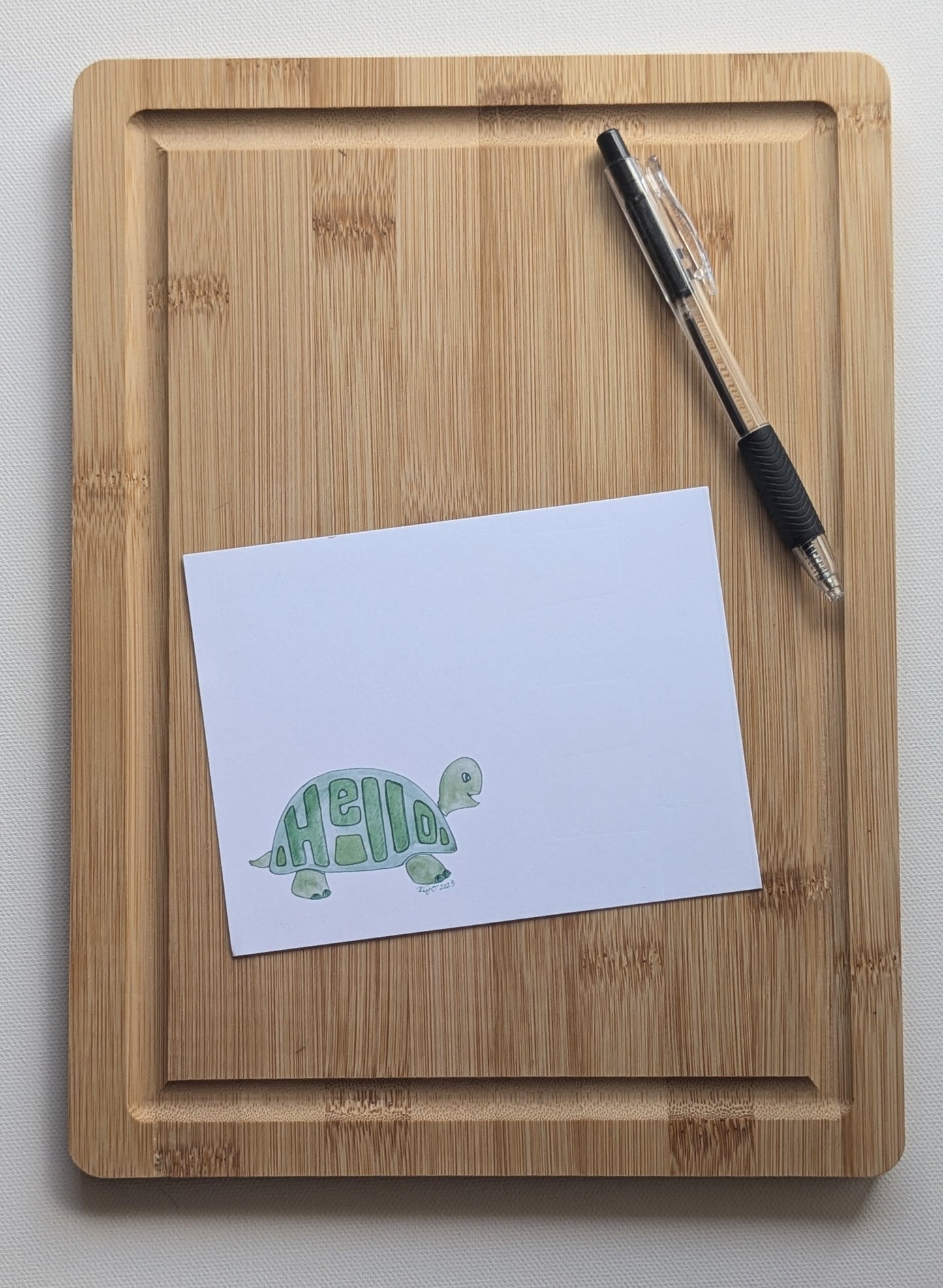 Hello Green Turtle Notecards