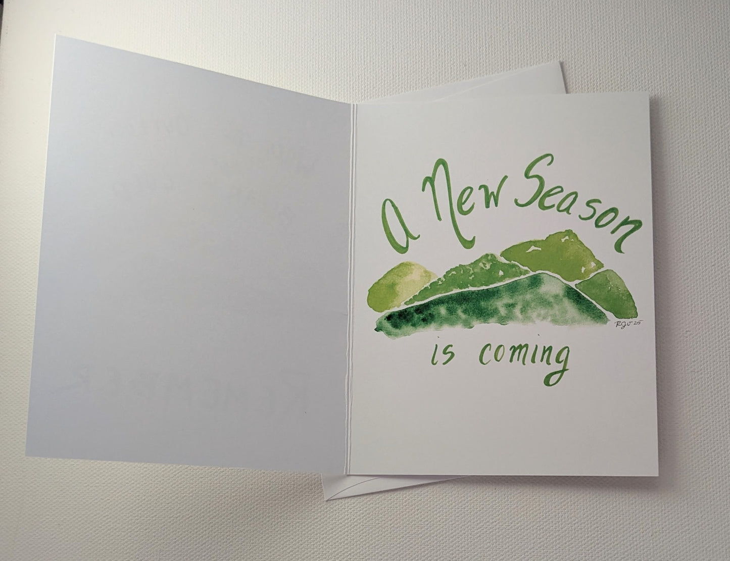 New Season is Coming Encouragement Greeting Card - Folded 4.25 x 5.5 in card with A2 envelope