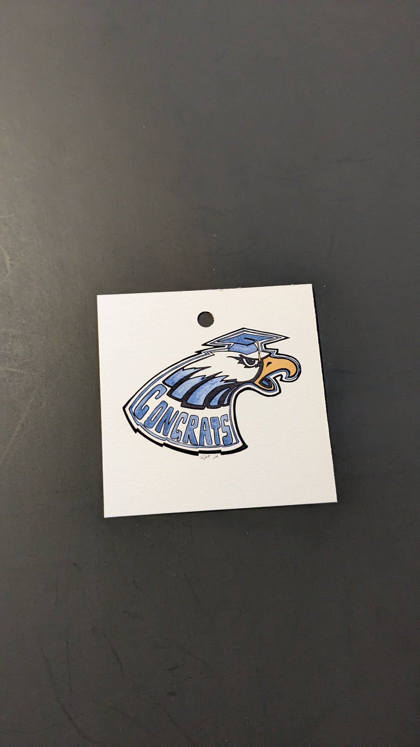 Congrats Blue Eagle Grad Gift Tags - Set of 4
