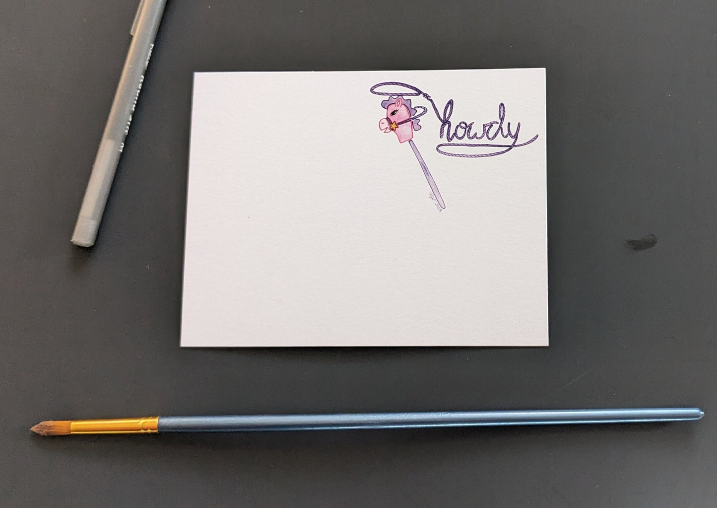 Howdy Purple Horse Notecards