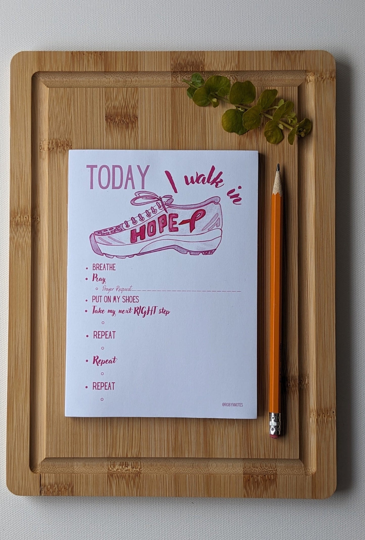 Pink Shoe Walk in Hope Notepad