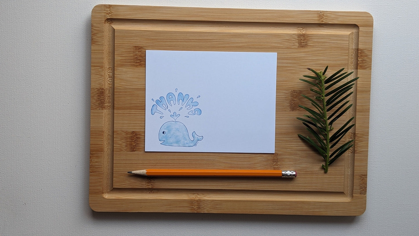 Thanks Blue Whale Notecards