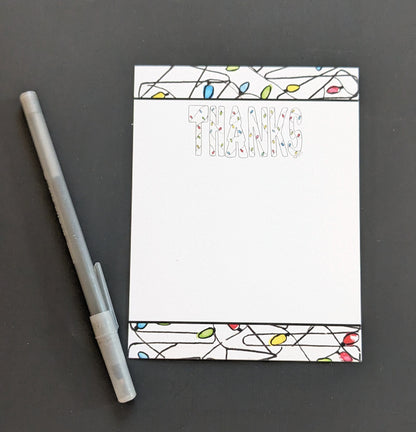 Thanks Christmas Lights Notecards