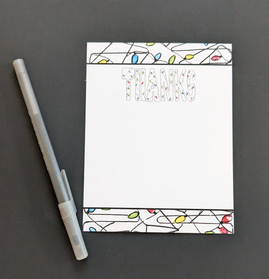 Thanks Christmas Lights Notecards