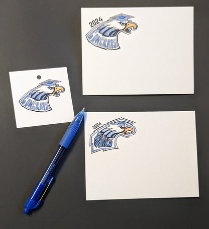 PERSONALIZED 2026 Eagle Grad Notecards Set of 26