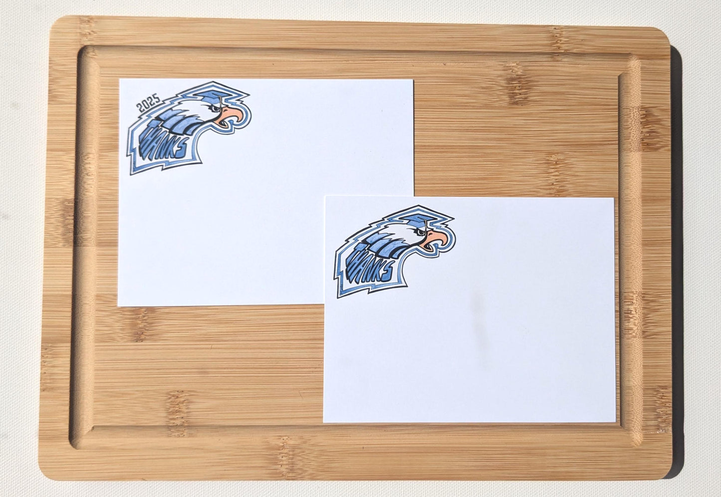 Thanks Eagle Grad Notecards -Set of 8- 4.2 x 5.5 Flat Notecards with A2 envelopes