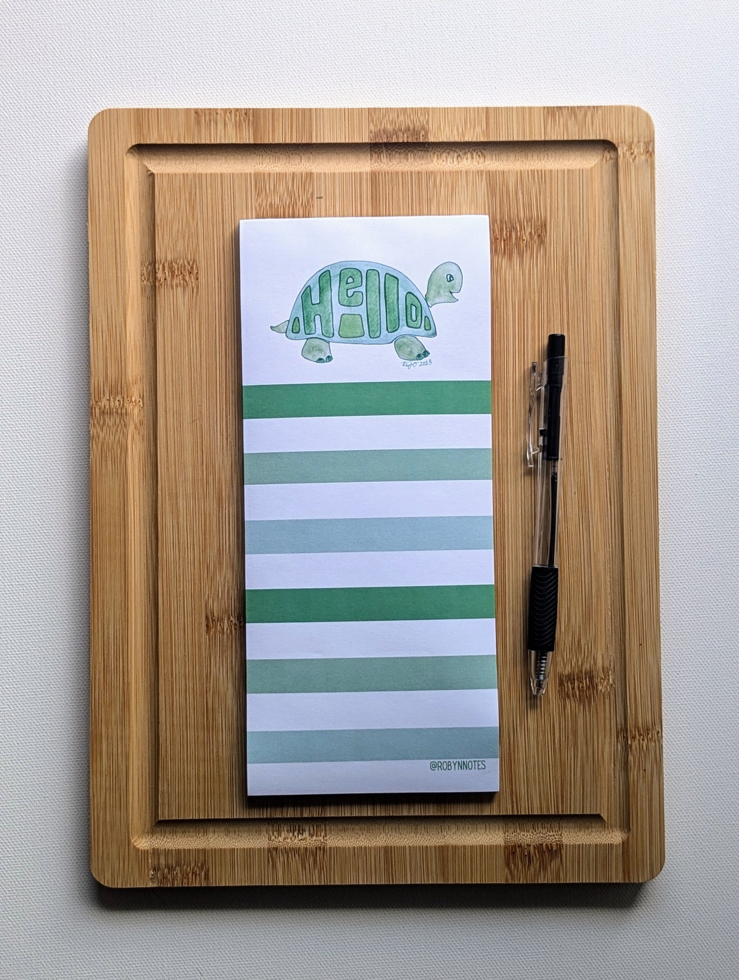 Hello Green Turtle Notepad