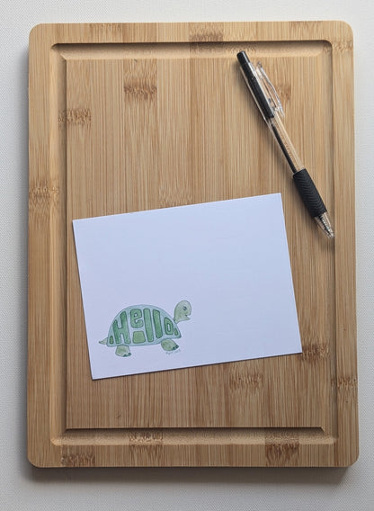 Hello Green Turtle Notecards