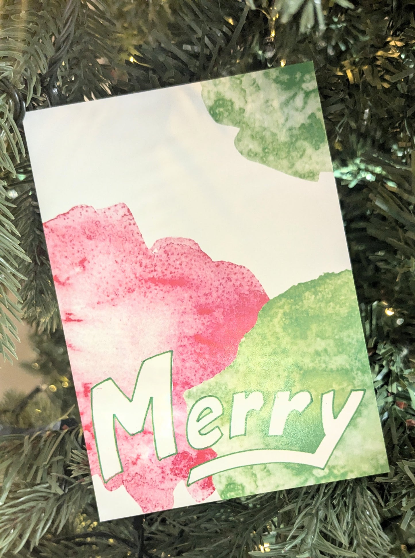 Merry Abstract Enclosure Card  (Flat 3.5 x 5 in with 4 bar envelope)