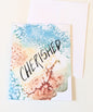 Cherished  Encouragement Greeting Card- Warm Autumn abstract  - Folded 4.25 x 5.5 in card, blank inside with A2 envelope