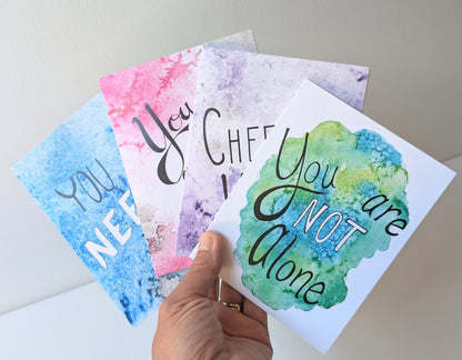 You are loved Encouragement Greeting Card  - Folded 4.25 x 5.5 in card, blank inside with A2 envelope