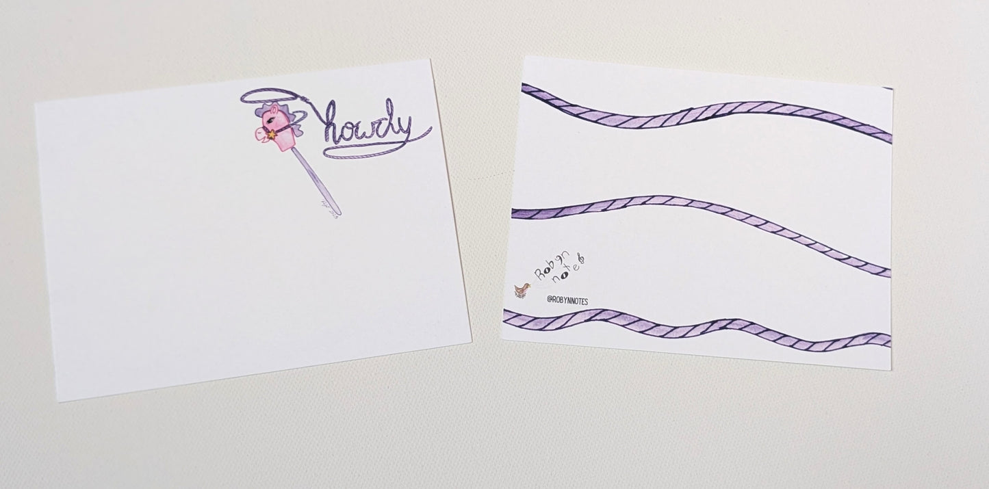 Howdy Purple Horse Notecards