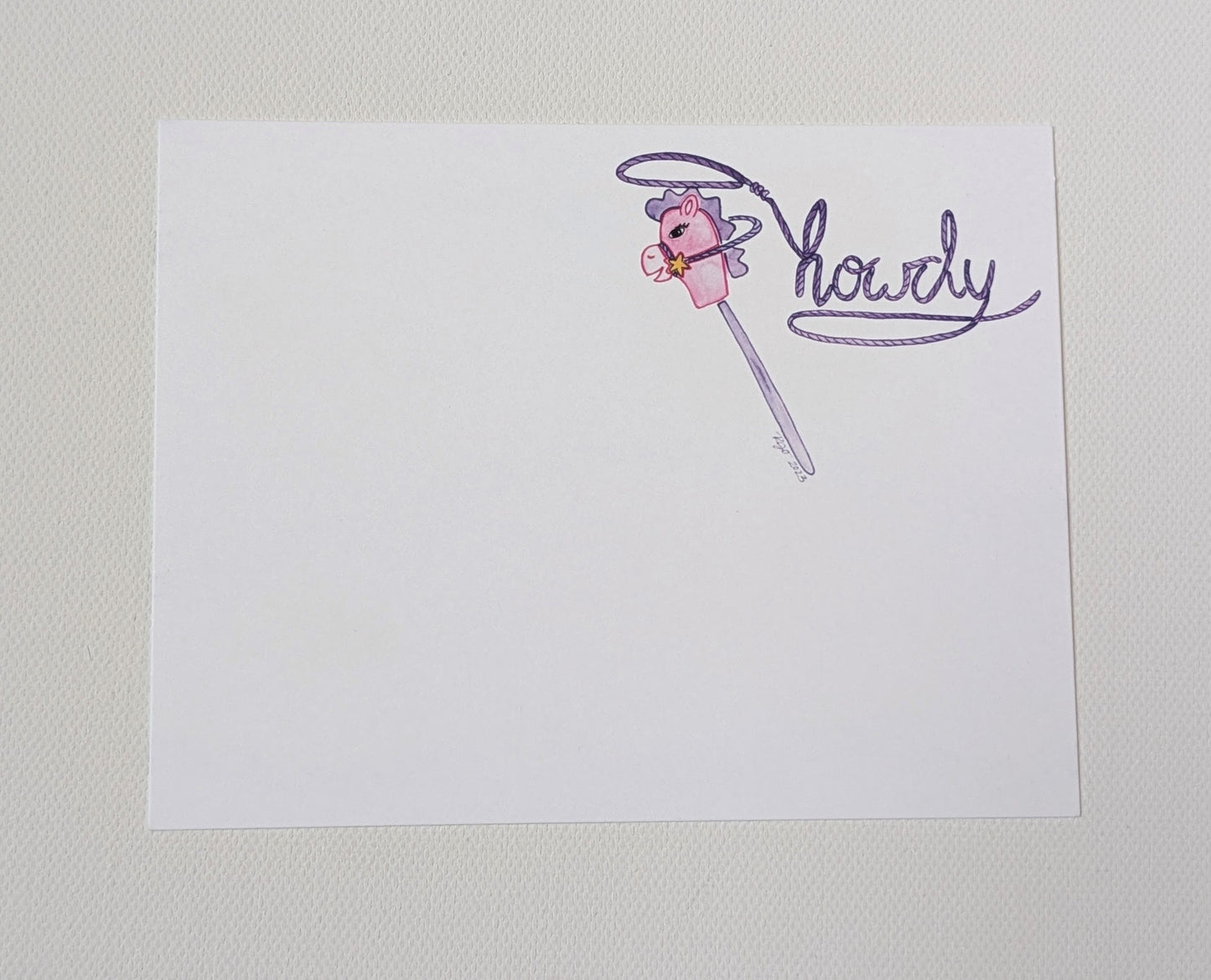 Howdy Purple Horse Notecards