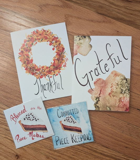 Thankful Fall Wreath  Greeting Card