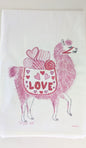Love Pink Llama Tea Towel