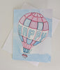 Happy Hot Air Balloon Greeting Card  - Folded 4.25 x 5.5 in card, blank inside with A2 envelope