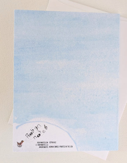 Happy Hot Air Balloon Greeting Card  - Folded 4.25 x 5.5 in card, blank inside with A2 envelope