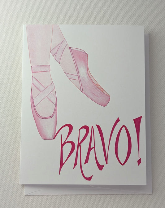 Bravo Pink Ballet Greeting Card