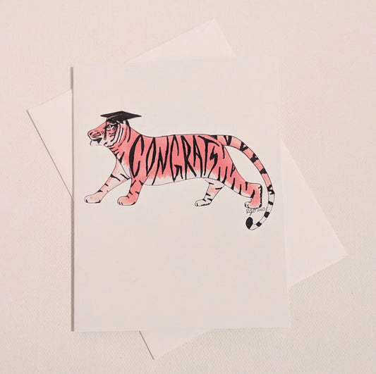 Congrats Grad Tiger Greeting Card