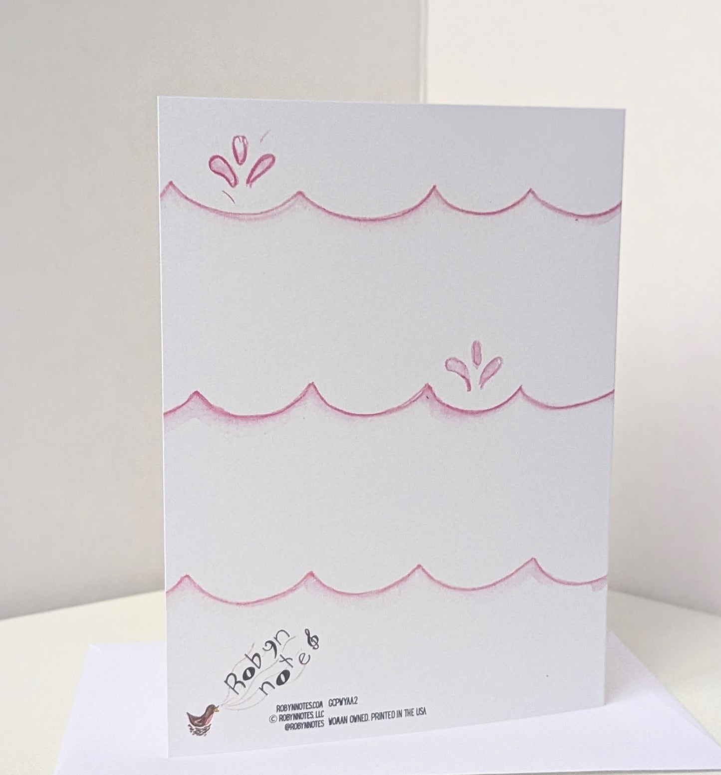 Yay Pink Whale Greeting Card  - Folded 4.25 x 5.5 in card, blank inside with A2 envelope