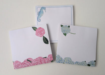 Blue Hydrangea Notepad -Square