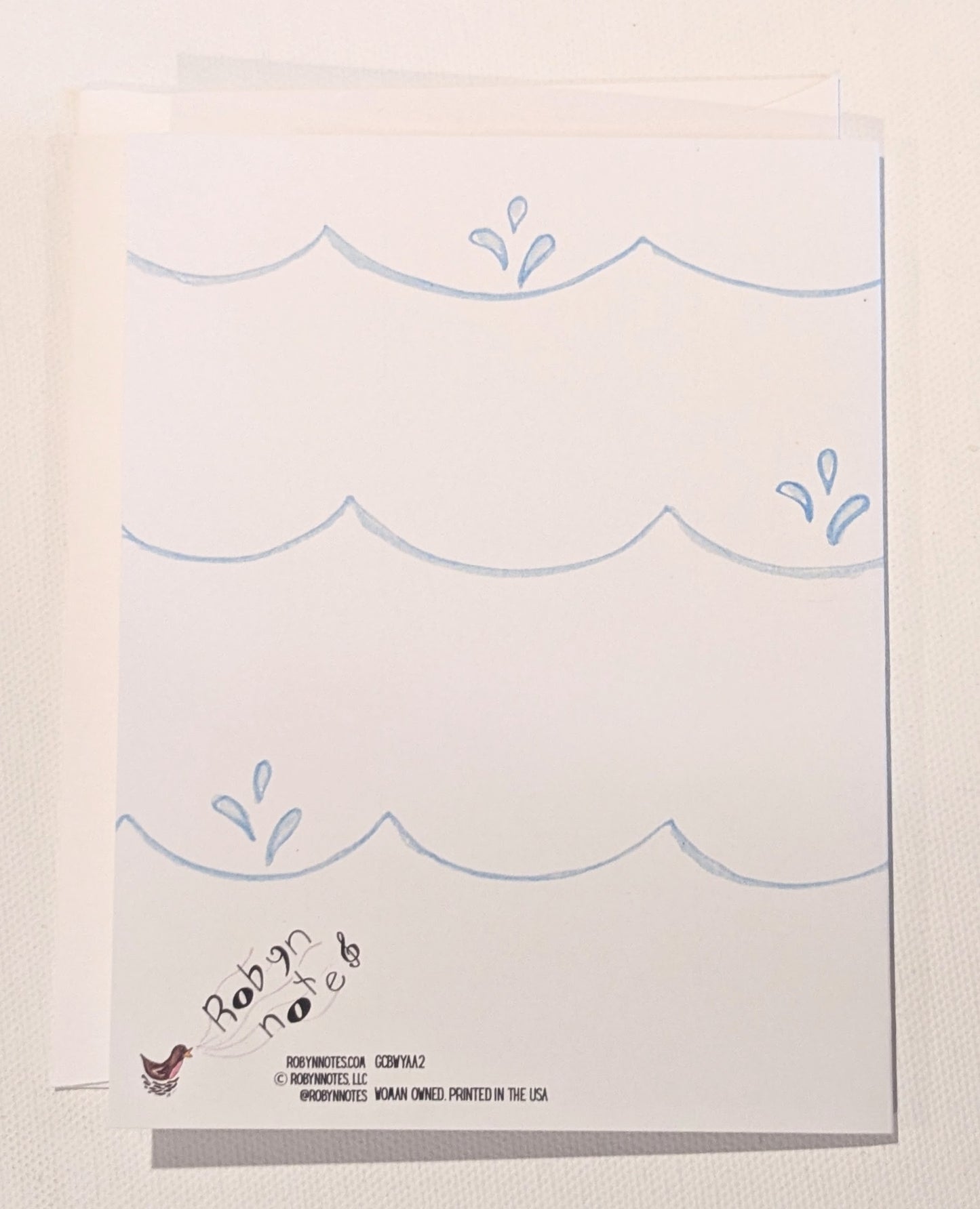Yay Blue Whale Greeting Card  - Folded 4.25 x 5.5 in card, blank inside with A2 envelope