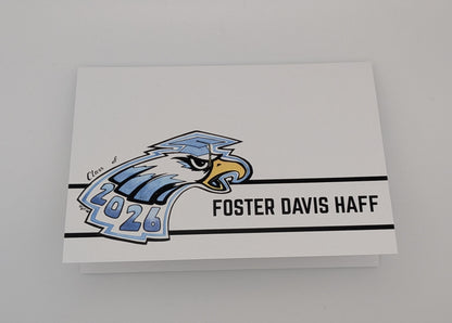 PERSONALIZED 2026 Eagle Grad Notecards Set of 26