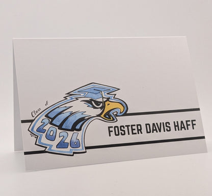 PERSONALIZED 2026 Eagle Grad Notecards Set of 26