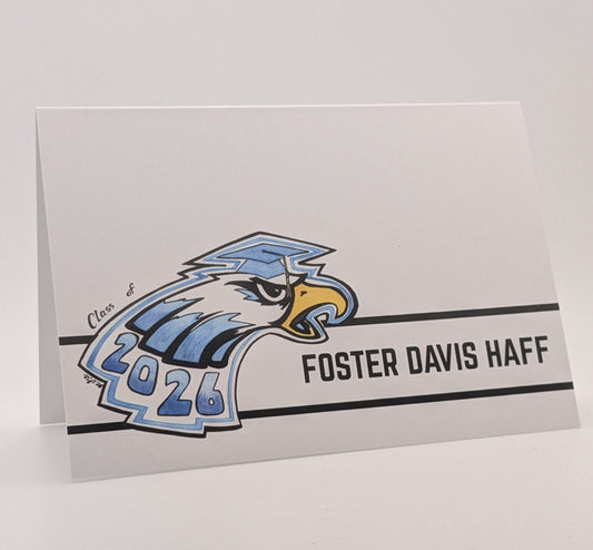 PERSONALIZED 2026 Eagle Grad Notecards Set of 26