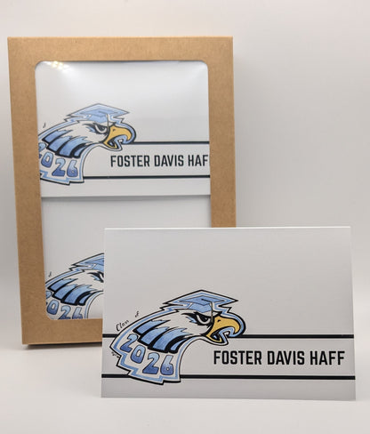 PERSONALIZED 2026 Eagle Grad Notecards Set of 26