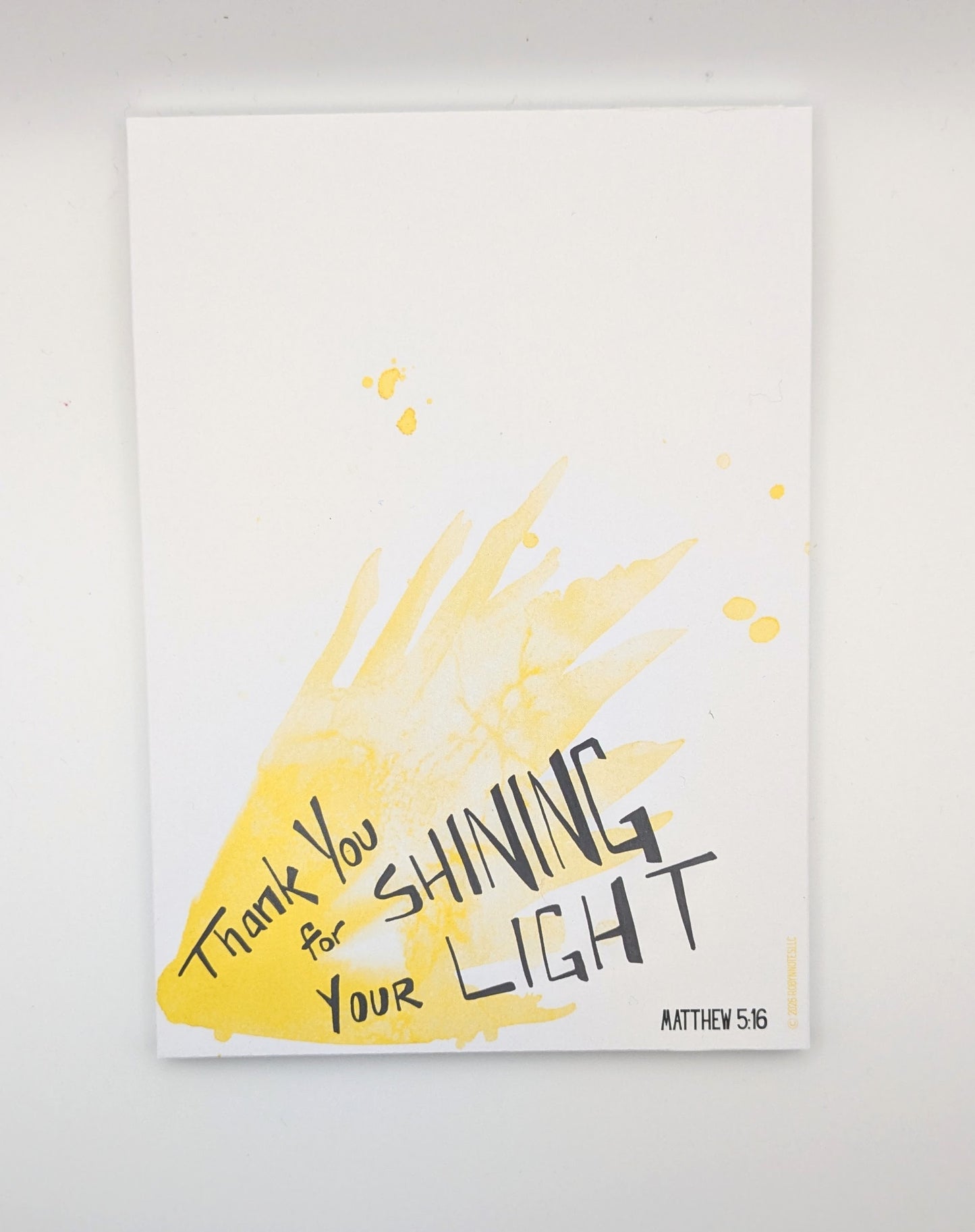 Thank you for Shining your Light Matt 5:16 Stationery Set- 50 page 5 x 7 Notepad- with 20 bar 4 envelopes