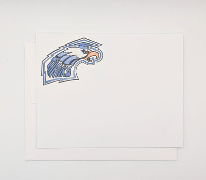 Thanks Eagle Grad Notecards -Set of 8- 4.2 x 5.5 Flat Notecards with A2 envelopes
