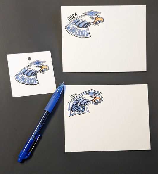 Congrats Blue Eagle Grad Gift Tags - Set of 4