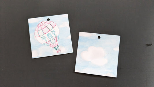 Yay Pink Hot Air Balloon Gift Tags- Set of 4