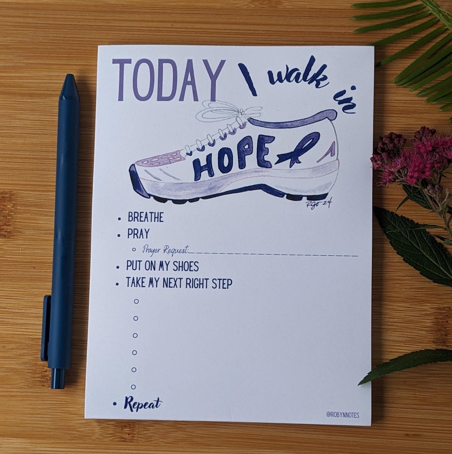 Purple Shoe Walk in Hope Notepad
