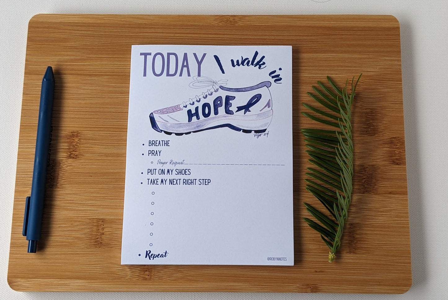 Purple Shoe Walk in Hope Notepad