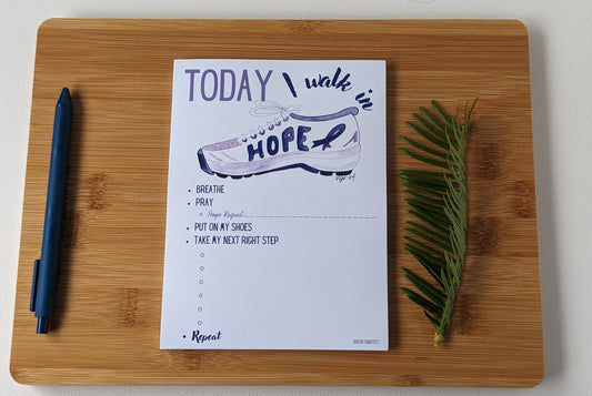 Purple Shoe Walk in Hope Notepad